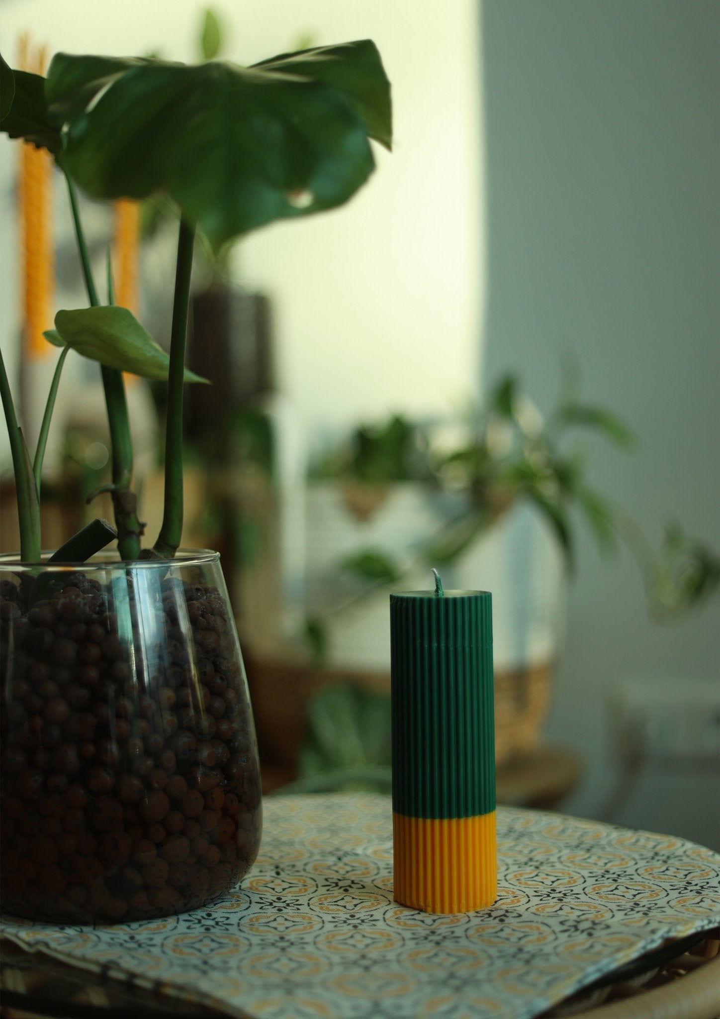 Ribb (Large) | Handmade Soywax Ribbed Pillar Candle - House of Dhara