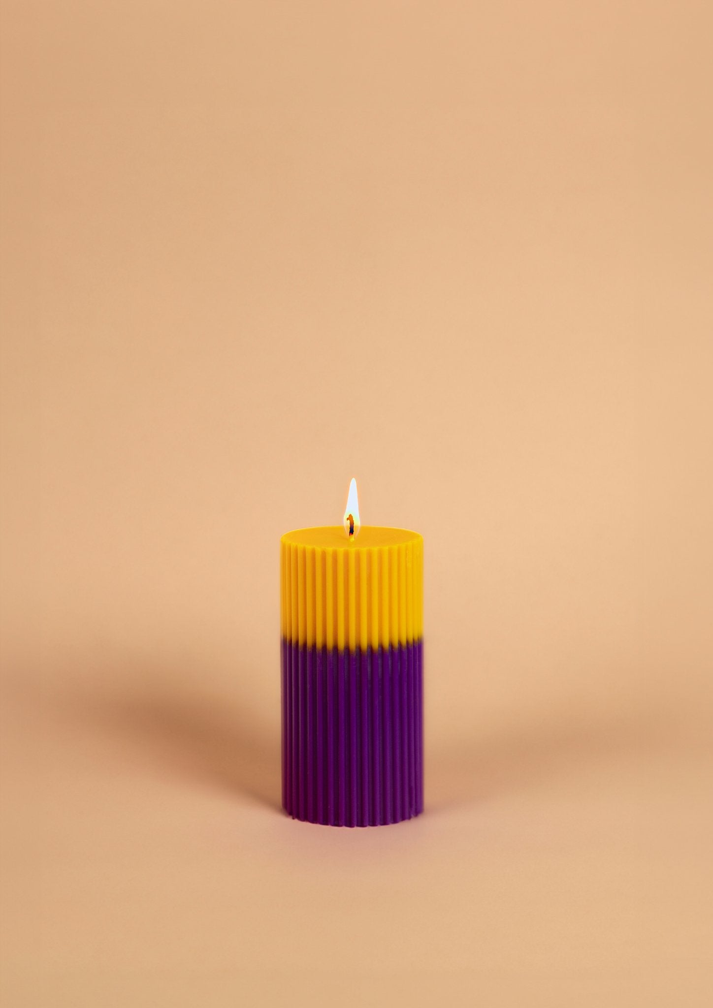 Ribb (Medium) | Handmade Soywax Ribbed Pillar Candle - House of Dhara